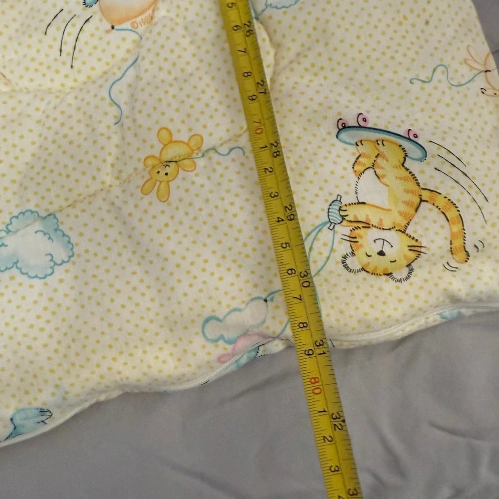 Vintage Dundee Baby Comforter Quilt Blanket Sleeping Sack Yellow Bear Bunny Zip‎